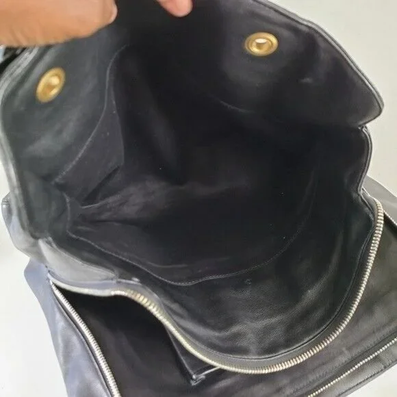 Elie Tahari Black Leather Shoulder Bag Braided Handle - Picture 5 of 11